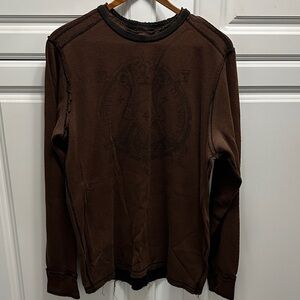 Affliction 2-in 1  Brown/Black Long Sleeve Tee